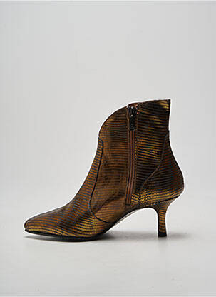 Bottines/boots tissage satiné talon de 7 à 9cm marron DANSI femme