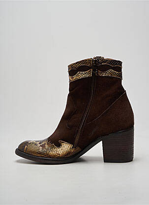 Bottines/boots tissage satiné talon de 7 à 9cm marron LITTLE ...LA SUITE femme