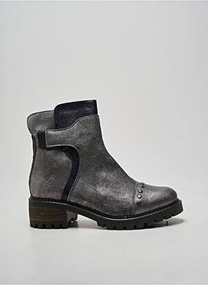 Bottines/boots tissage satiné talon de 4 à 6cm argent CASTA femme