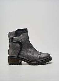 Bottines/boots tissage satiné talon de 4 à 6cm argent CASTA femme