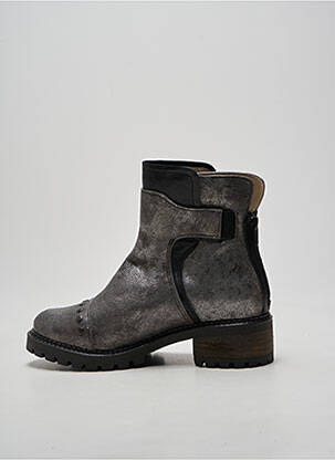 Bottines/boots tissage satiné talon de 4 à 6cm argent CASTA femme