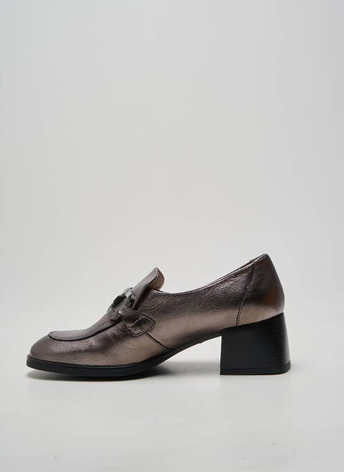 Mocassins carré talon de 4 à 6cm argent KAOLA femme