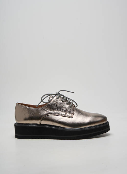 Derbies tissage satiné talon de 4 à 6cm argent EMILIE KARSTON femme