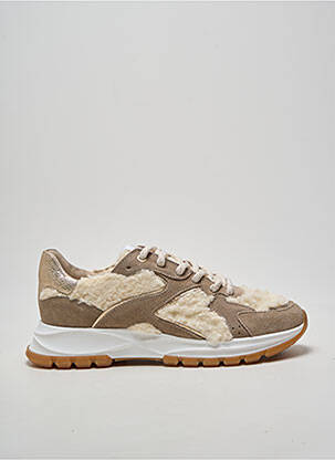 Baskets tissage satiné talon de 4 à 6cm beige PHILIPPE MORVAN femme