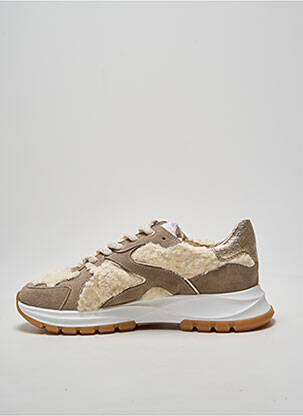 Baskets tissage satiné talon de 4 à 6cm beige PHILIPPE MORVAN femme