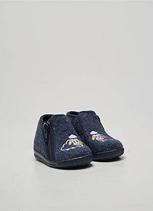 Chaussons/pantoufles fermeture zippée bout rond bleu BELLAMY garcon