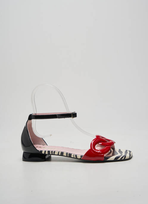 Sandales/nu pieds chiquet talon plat jusqu'à 3cm rouge DANSI femme