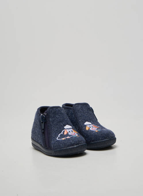 Chaussons/pantoufles fermeture zippée bout rond bleu BELLAMY garcon