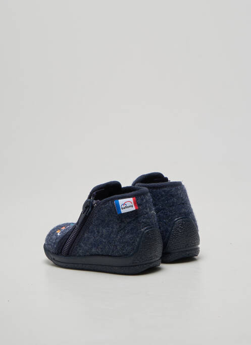 Chaussons/pantoufles fermeture zippée bout rond bleu BELLAMY garcon