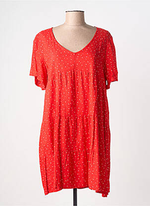 Robe courte manches courtes manches courtes rouge SENORETTA femme