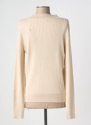 Pull coupe cintrée manches longues beige C'EST BEAU LA VIE femme