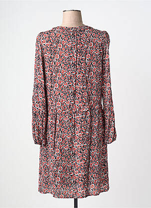 Robe mi-longue imprimé fantaisie manches longues noir C'EST BEAU LA VIE femme