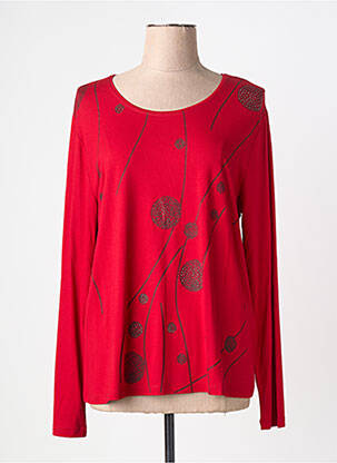 T-shirt imprimé fantaisie manches longues rouge GRIFFON femme