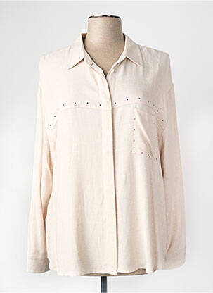 Chemisier coupe droite manches longues beige PAZ TORRAS femme