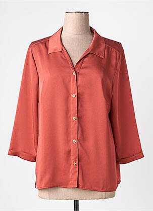 Chemisier coupe droite manches 3/4 orange GRIFFON femme