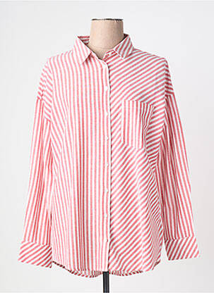 Chemisier coupe droite manches longues rouge C'EST BEAU LA VIE femme