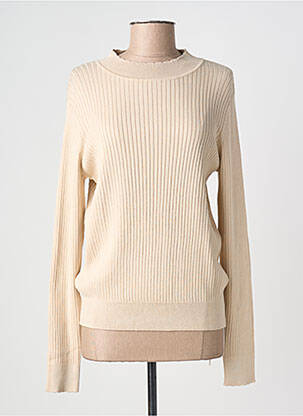 Pull coupe cintrée manches longues beige C'EST BEAU LA VIE femme