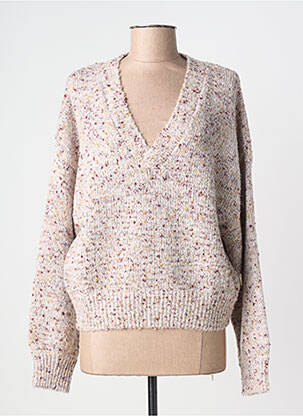 Pull col v manches longues marron LEE COOPER femme