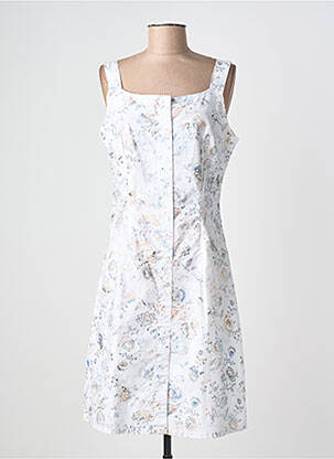Robe mi-longue imprimé fantaisie sans manche blanc S.QUISE femme