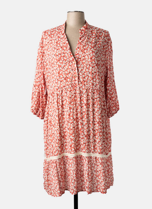 Robe mi-longue coupe fluide manches 3/4 rouge PAZ TORRAS femme