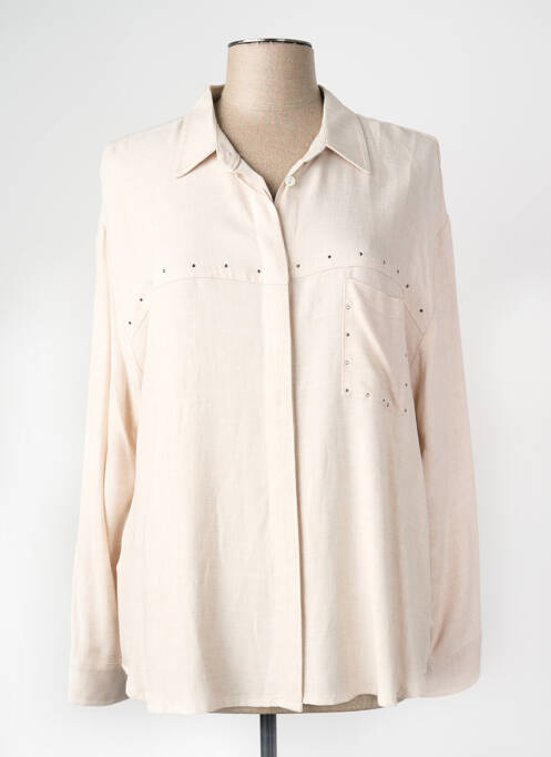 Chemisier coupe droite manches longues beige PAZ TORRAS femme