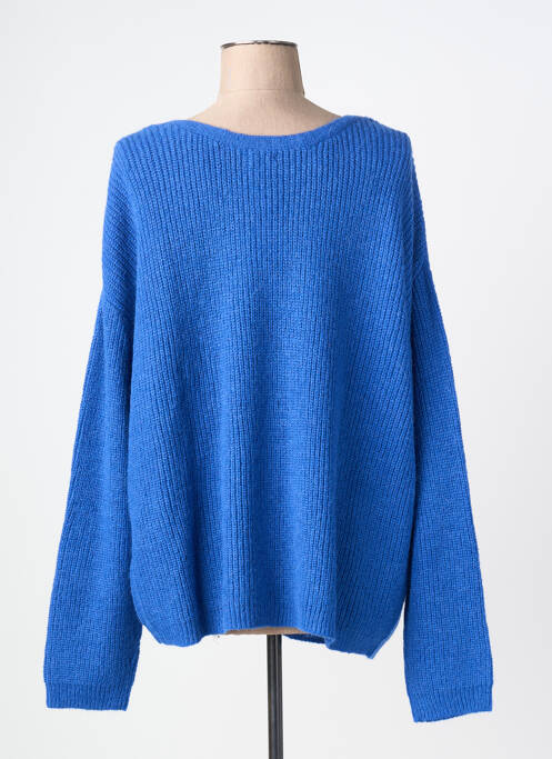 Gilet manches longues fermeture boutonnée sur le devant bleu C'EST BEAU LA VIE femme