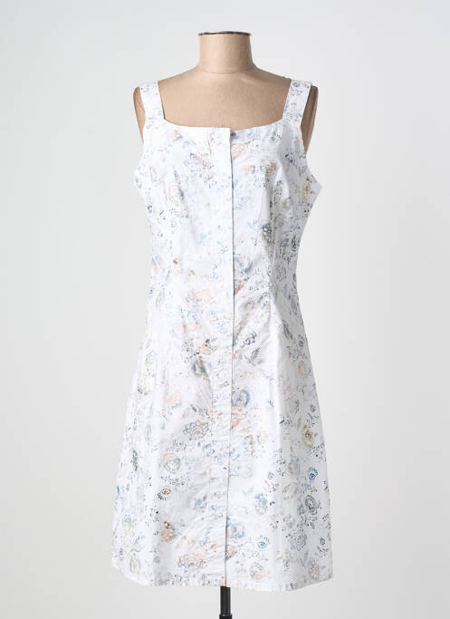 Robe mi-longue imprimé fantaisie sans manche blanc S.QUISE femme
