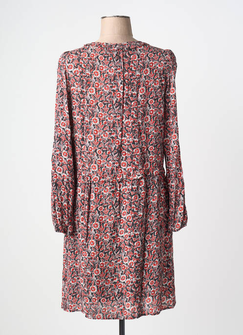 Robe mi-longue imprimé fantaisie manches longues noir C'EST BEAU LA VIE femme