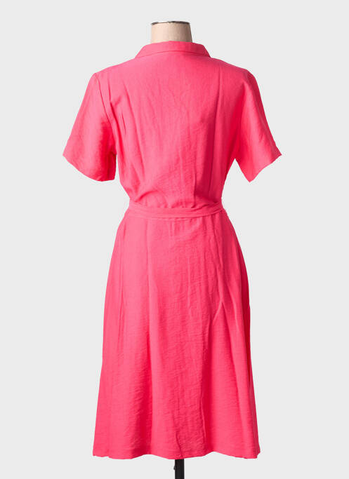 Robe mi-longue manches courtes manches courtes rose GRIFFON femme