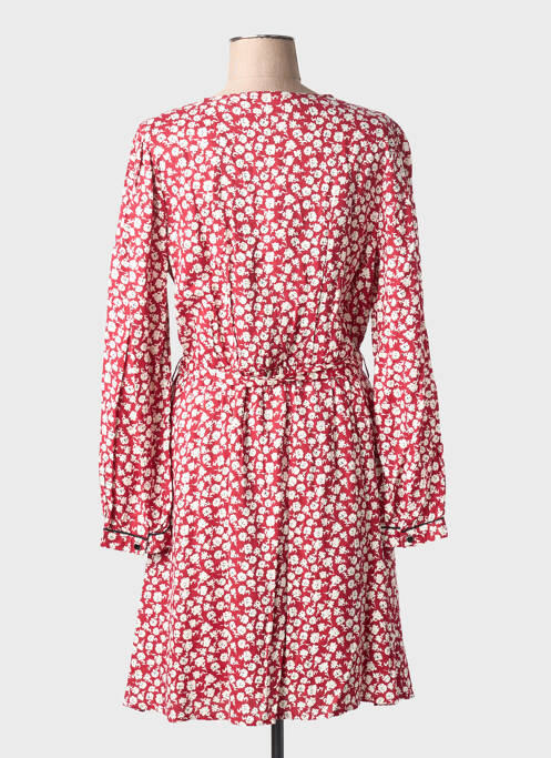 Robe mi-longue imprimé fantaisie manches longues rouge C'EST BEAU LA VIE femme