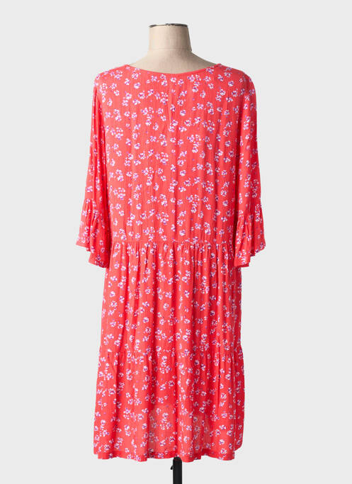 Robe mi-longue imprimé fantaisie manches courtes rouge SENORETTA femme