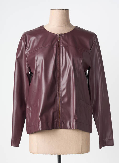 Veste simili cuir manches longues violet GRIFFON femme