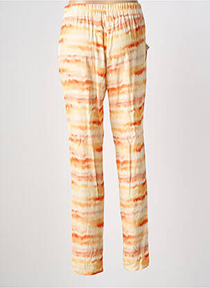 Pantalon droit tissage popeline taille normale orange PAZ TORRAS femme