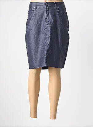 Jupe mi-longue coupe droite bleu S.QUISE femme