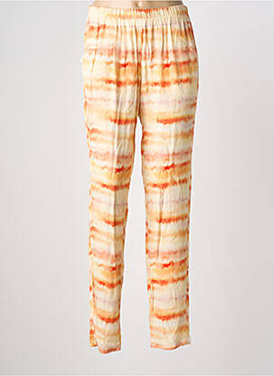 Pantalon droit tissage popeline taille normale orange PAZ TORRAS femme
