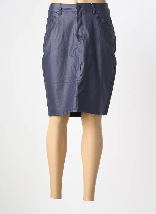 Jupe mi-longue coupe droite bleu S.QUISE femme