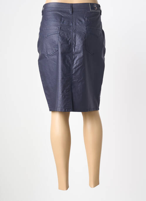 Jupe mi-longue coupe droite bleu S.QUISE femme