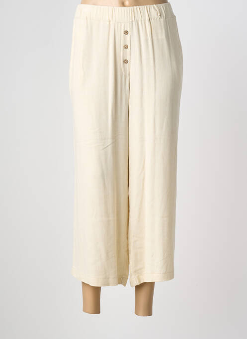 Pantacourt coupe droite taille normale beige PAZ TORRAS femme