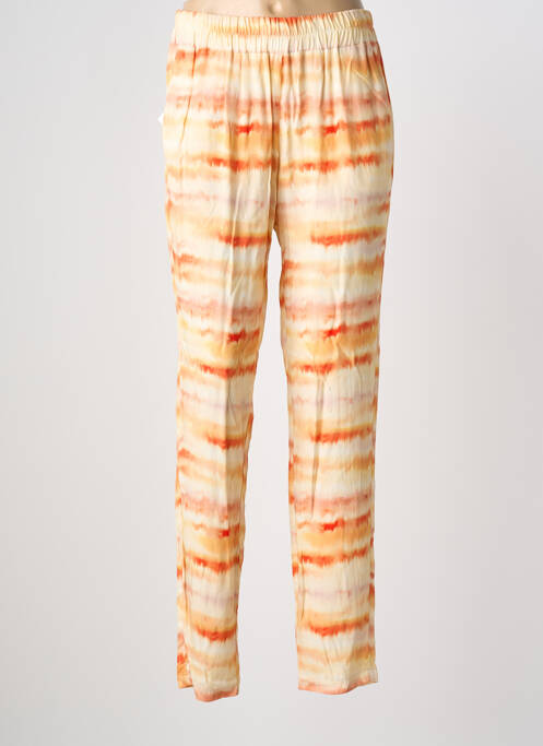 Pantalon droit tissage popeline taille normale orange PAZ TORRAS femme