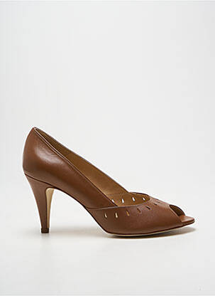 Escarpins tissage satiné talon de 7 à 9cm marron SCHMOOVE femme