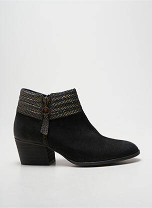 Bottines/boots tissage satiné talon de 4 à 6cm noir SCHMOOVE femme