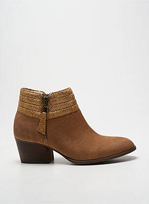 Bottines/boots tissage satiné talon de 4 à 6cm marron SCHMOOVE femme