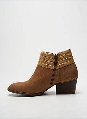 Bottines/boots tissage satiné talon de 4 à 6cm marron SCHMOOVE femme