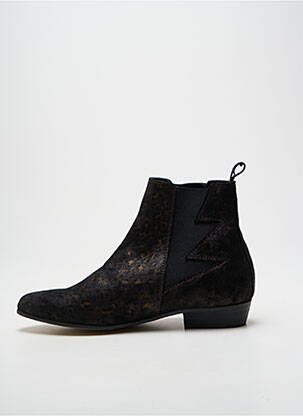 Bottines/boots tissage satiné talon plat jusqu'à 3cm noir SCHMOOVE femme