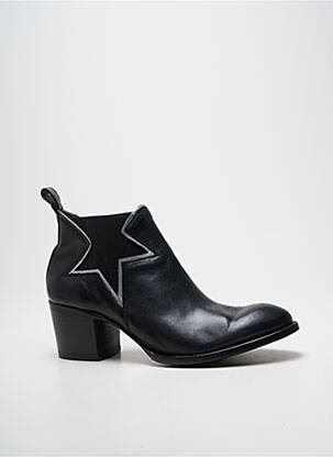 Bottines/boots tissage satiné talon de 4 à 6cm noir MEXICANA femme