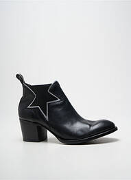 Bottines/boots tissage satiné talon de 4 à 6cm noir MEXICANA femme