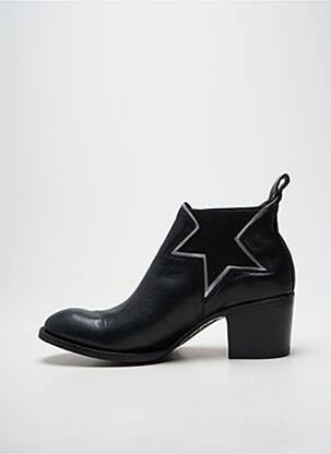 Bottines/boots tissage satiné talon de 4 à 6cm noir MEXICANA femme
