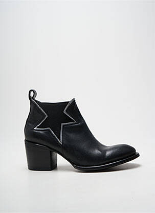 Bottines/boots tissage satiné talon de 7 à 9cm noir MEXICANA femme