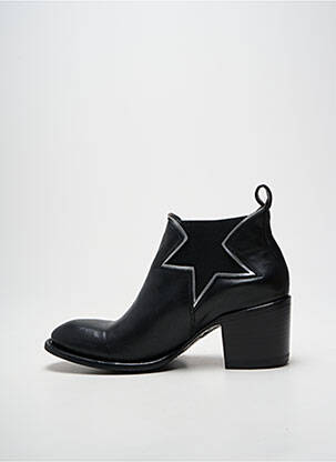 Bottines/boots tissage satiné talon de 7 à 9cm noir MEXICANA femme