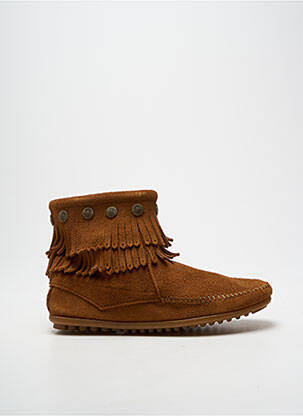 Bottines/boots bout rond talon plat jusqu'à 3cm marron MINNETONKA femme